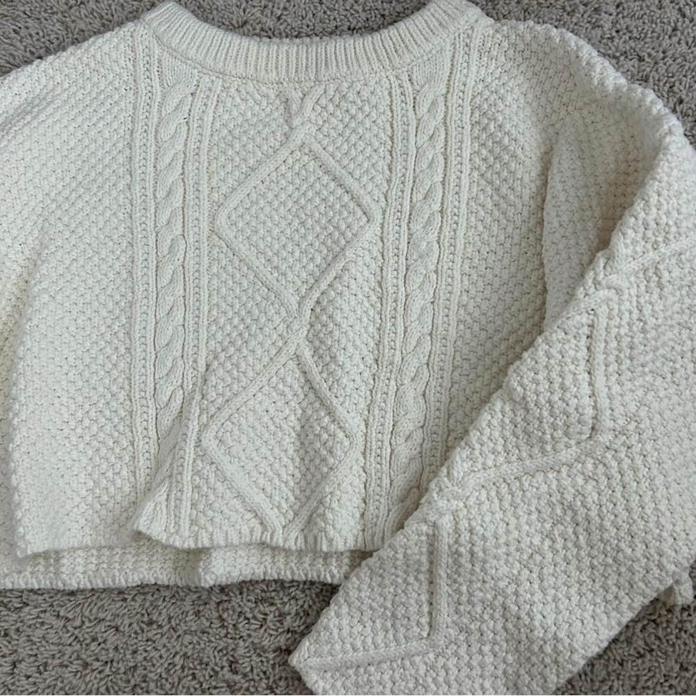 Altar'd State Textured Knit Sweater - Cream